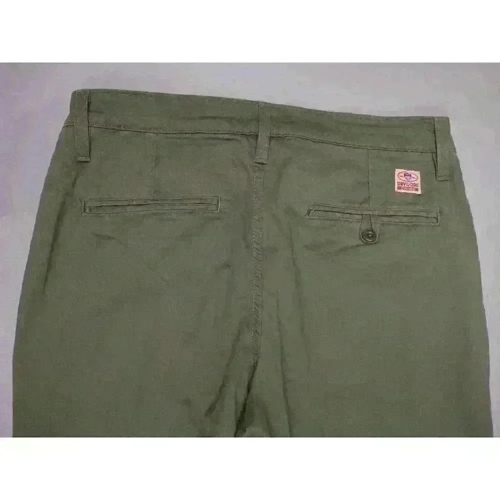 Devil Dog Men’s‎ Pants Slim Fit Chinos Dungarees Rugged Olive Cotton/Poly 32x32 - Picture 10 of 11